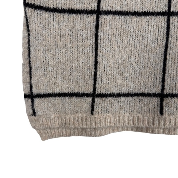 Madewell Windowpane Wool Blend Turtleneck Pullover Sweater Size XS Gray - Picture 4 of 7
